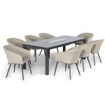 Ambition 8 Seat Rectangular Fire Pit Dining Set / Oatmeal Ambition 8 Seat Rectangular Fire Pit Dining Set / Oatmeal