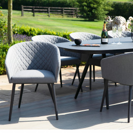 Ambition 8 Seat Oval Dining Set / Flanelle