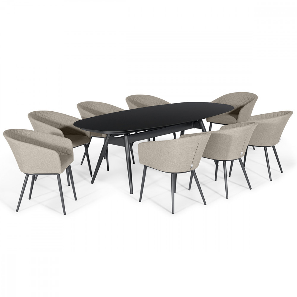 Ambition 8 Seat Oval Dining Set / Oatmeal