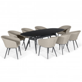 Ambition 8 Seat Oval Dining Set / Oatmeal