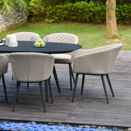Ambition 8 Seat Oval Dining Set / Oatmeal