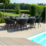 Ambition 8 Seat Oval Dining Set / Charcoal Ambition 8 Seat Oval Dining Set / Charcoal