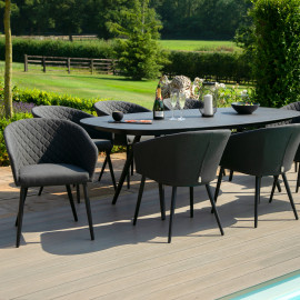 Ambition 8 Seat Oval Dining Set / Charcoal Ambition 8 Seat Oval Dining Set / Charcoal