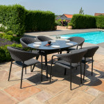 Pebble 6 Seat Oval Dining Set / Charcoal Pebble 6 Seat Oval Dining Set / Charcoal