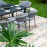 Pebble 8 Seat Rectangular Dining Set - Fire Pit Table / Flanelle