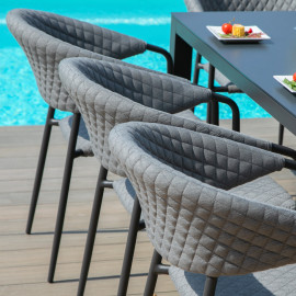 Pebble 8 Seat Rectangular Dining Set - Fire Pit Table / Flanelle Pebble 8 Seat Rectangular Dining Set - Fire Pit Table / Flanelle