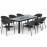 Pebble 8 Seat Rectangular Dining Set - Fire Pit Table / Charcoal
