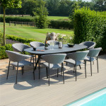 Pebble 8 Seat Oval Dining Set / Flanelle Pebble 8 Seat Oval Dining Set / Flanelle