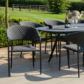 Pebble 8 Seat Oval Dining Set / Charcoal Pebble 8 Seat Oval Dining Set / Charcoal