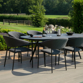 Pebble 8 Seat Oval Dining Set / Charcoal Pebble 8 Seat Oval Dining Set / Charcoal