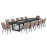 Zest 12 Seat Rectangular Dining Set with Fire Pit Table / Taupe
