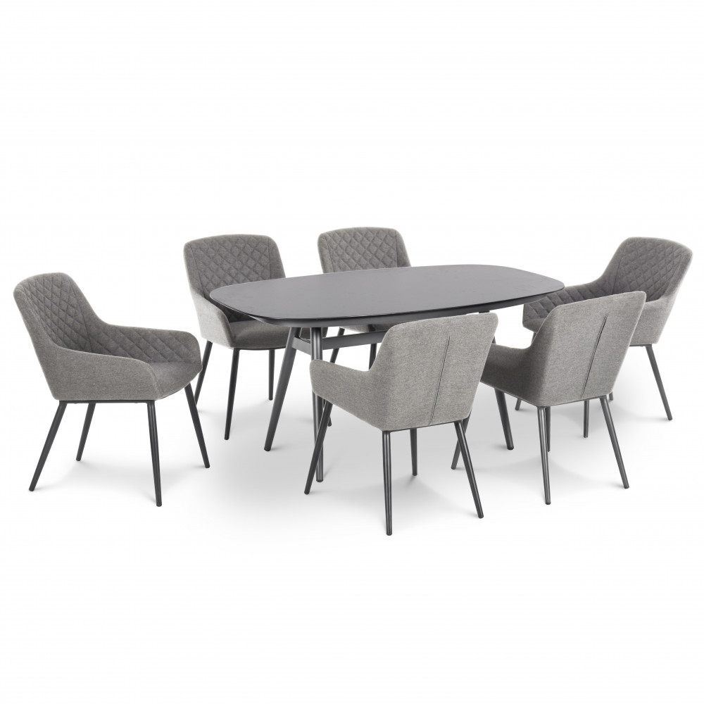 Zest 6 Seat Oval Dining Set / Flanelle Zest 6 Seat Oval Dining Set / Flanelle