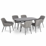 Zest 6 Seat Oval Dining Set / Flanelle Zest 6 Seat Oval Dining Set / Flanelle