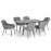 Zest 6 Seat Oval Dining Set / Flanelle
