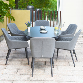 Zest 6 Seat Oval Dining Set / Flanelle Zest 6 Seat Oval Dining Set / Flanelle