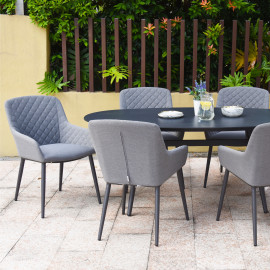 Zest 6 Seat Oval Dining Set / Flanelle Zest 6 Seat Oval Dining Set / Flanelle