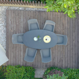 Zest 6 Seat Oval Dining Set / Flanelle Zest 6 Seat Oval Dining Set / Flanelle