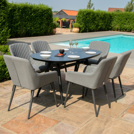 Zest 6 Seat Oval Dining Set / Flanelle Zest 6 Seat Oval Dining Set / Flanelle