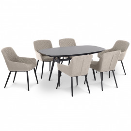 Zest 6 Seat Oval Dining Set / Taupe