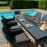 Zest 8 Seat Rectangular Dining Set with Fire Pit Table / Charcoal
