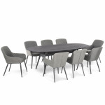 Zest 8 Seat Oval Dining Set / Flanelle Zest 8 Seat Oval Dining Set / Flanelle
