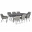Zest 8 Seat Oval Dining Set / Flanelle
