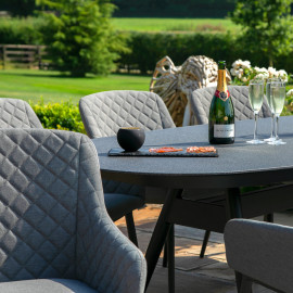 Zest 8 Seat Oval Dining Set / Flanelle Zest 8 Seat Oval Dining Set / Flanelle