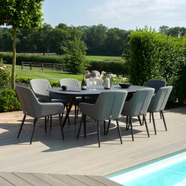 Zest 8 Seat Oval Dining Set / Flanelle Zest 8 Seat Oval Dining Set / Flanelle