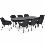 Zest 8 Seat Oval Dining Set / Charcoal Zest 8 Seat Oval Dining Set / Charcoal