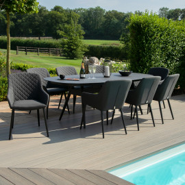 Zest 8 Seat Oval Dining Set / Charcoal Zest 8 Seat Oval Dining Set / Charcoal