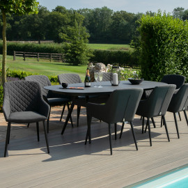 Zest 8 Seat Oval Dining Set / Charcoal Zest 8 Seat Oval Dining Set / Charcoal