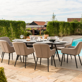 Zest 8 Seat Oval Dining Set / Taupe
