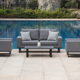 Ethos 2 Seat Sofa Set with Coffee Table / Flanelle Ethos 2 Seat Sofa Set with Coffee Table / Flanelle