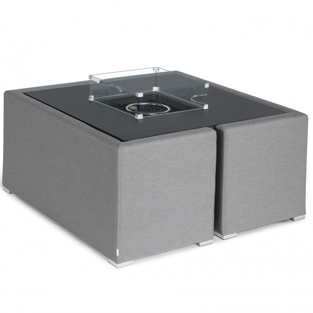 Fuzion Cube Sofa Set with Fire Pit / Flanelle Fuzion Cube Sofa Set with Fire Pit / Flanelle