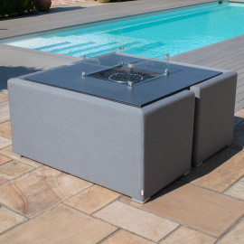 Fuzion Cube Sofa Set with Fire Pit / Flanelle Fuzion Cube Sofa Set with Fire Pit / Flanelle