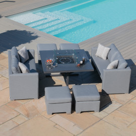 Fuzion Cube Sofa Set with Fire Pit / Flanelle Fuzion Cube Sofa Set with Fire Pit / Flanelle