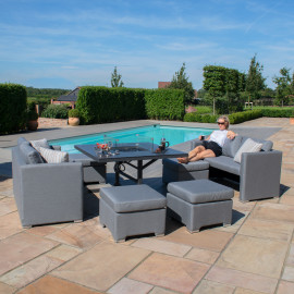 Fuzion Cube Sofa Set with Fire Pit / Flanelle Fuzion Cube Sofa Set with Fire Pit / Flanelle