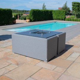 Fuzion Cube Sofa Set with Fire Pit / Flanelle Fuzion Cube Sofa Set with Fire Pit / Flanelle