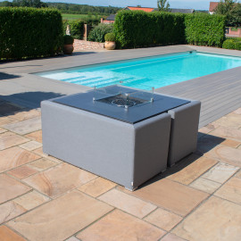 Fuzion Cube Sofa Set with Fire Pit / Flanelle Fuzion Cube Sofa Set with Fire Pit / Flanelle