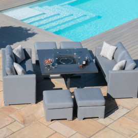 Fuzion Cube Sofa Set with Fire Pit / Flanelle Fuzion Cube Sofa Set with Fire Pit / Flanelle