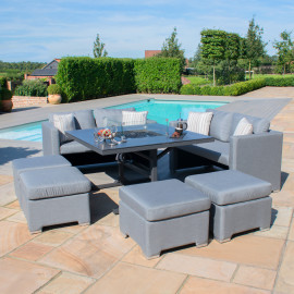 Fuzion Cube Sofa Set with Fire Pit / Flanelle Fuzion Cube Sofa Set with Fire Pit / Flanelle