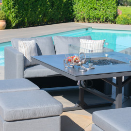 Fuzion Cube Sofa Set with Fire Pit / Flanelle Fuzion Cube Sofa Set with Fire Pit / Flanelle