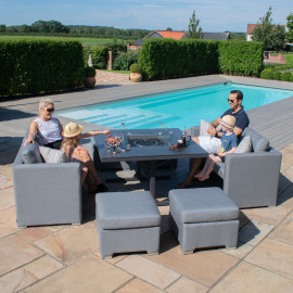 Fuzion Cube Sofa Set with Fire Pit / Flanelle Fuzion Cube Sofa Set with Fire Pit / Flanelle