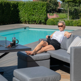 Fuzion Cube Sofa Set with Fire Pit / Flanelle Fuzion Cube Sofa Set with Fire Pit / Flanelle