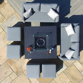 Fuzion Cube Sofa Set with Fire Pit / Flanelle Fuzion Cube Sofa Set with Fire Pit / Flanelle