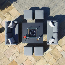 Fuzion Cube Sofa Set with Fire Pit / Flanelle Fuzion Cube Sofa Set with Fire Pit / Flanelle