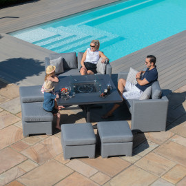 Fuzion Cube Sofa Set with Fire Pit / Flanelle Fuzion Cube Sofa Set with Fire Pit / Flanelle