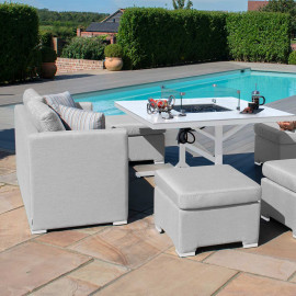 Fuzion Cube Sofa Set with Fire Pit / Lead Chine
