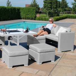 Fuzion Cube Sofa Set with Fire Pit / Lead Chine