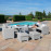Fuzion Cube Sofa Set with Fire Pit / Lead Chine